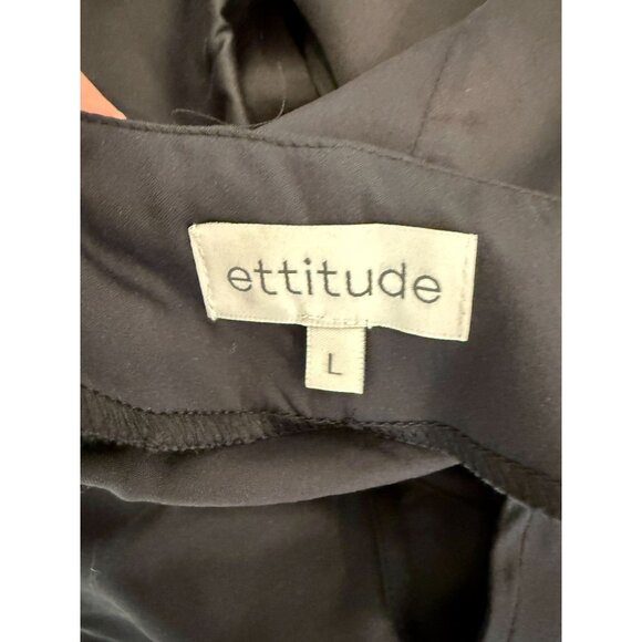 Ettitude Sateen Slip Dress in Onyx Black NWT - Size L - Picture 5 of 7